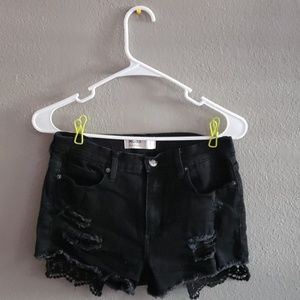 Black Mudd Jean Shorts